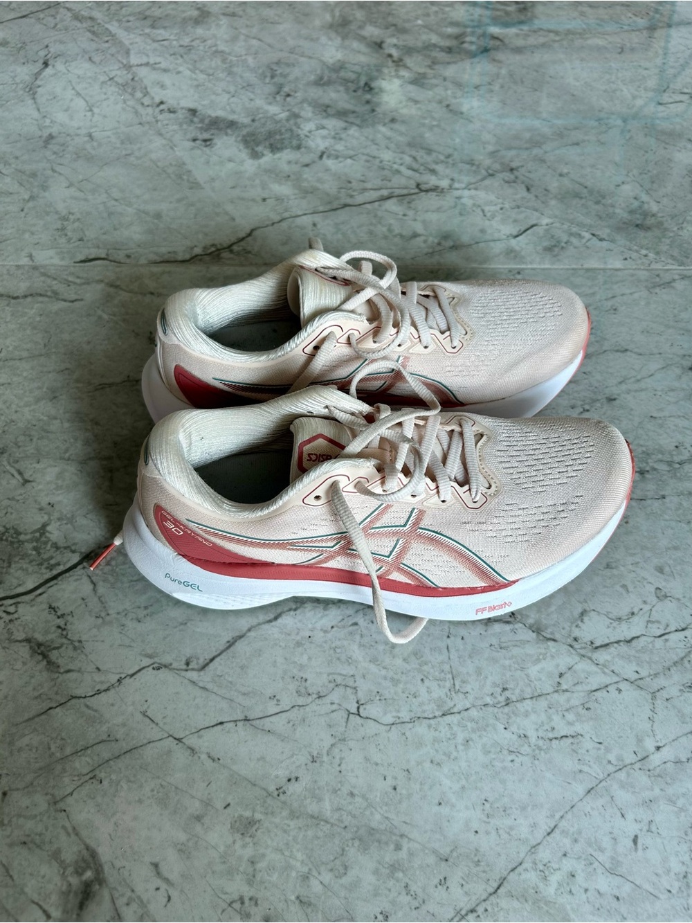 ASICS Women's Light Pink and Coral Running Sneakers